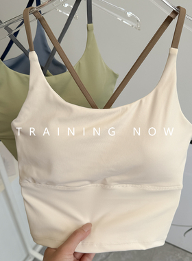 运动内衣女夏季美背防震瑜伽服背心一体式普拉提训练跑步健身文胸