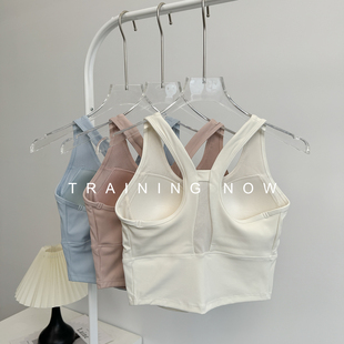 高强度运动文胸女夏季遮副乳瑜伽训练内衣美背跑步防震健身背心