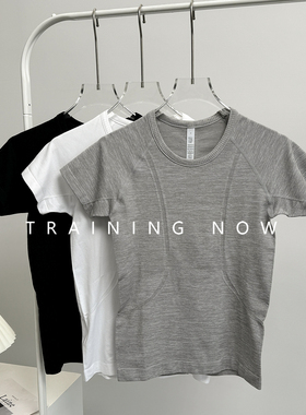 运动T恤女夏季修身显瘦普拉提训练瑜伽服短袖上衣跑步速干健身衣