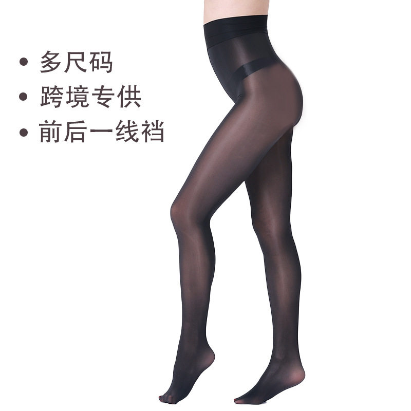 跨境欧美马油袜一线裆多尺码外贸油亮丝袜直拼极光加大薄连裤袜女