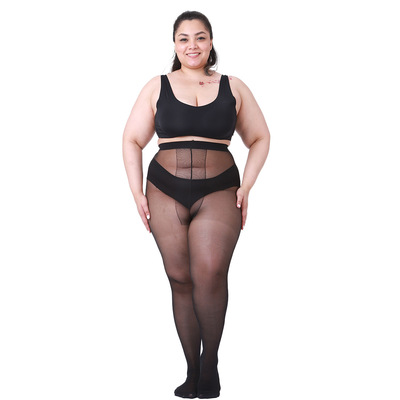 跨境欧美超大码T档连裤袜Plus size tights多尺码加大薄款40D丝袜