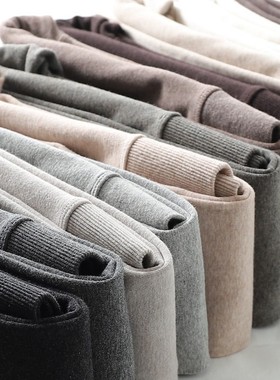 500D平纹纯棉打底裤女平板棉连裤袜加绒秋冬季灰色踩脚保暖裤