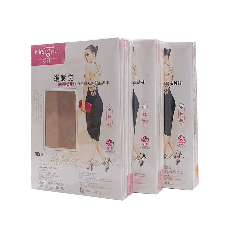 梦韵6138夏超薄丝袜6D绢感觉连裤袜加档加大不掉裆防勾丝透肉丝袜