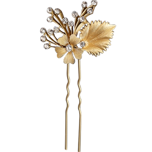 睿古斯韩版气质插针盘发发簪韩国叶子发卡盘发发插头饰发饰品簪子