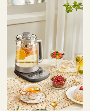 美的养生壶GE1711家用1200W煎药烧汤烧水1.7L触摸屏11档温控316