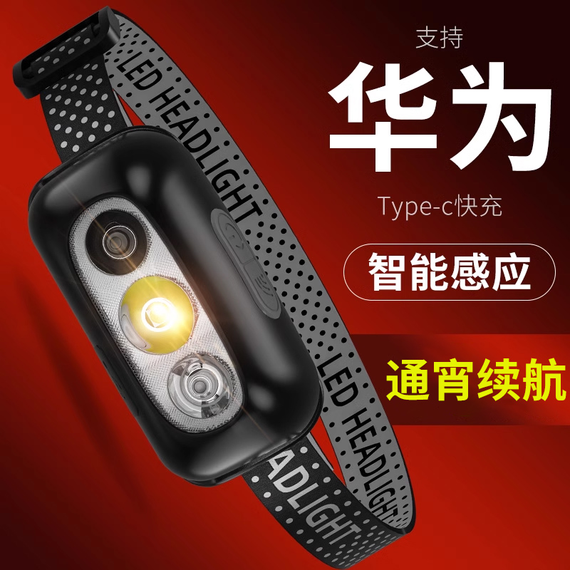 【轻量化】头灯强光充电头戴式