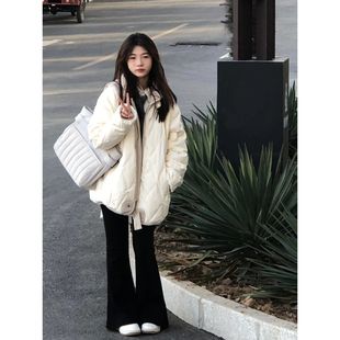 外套厚棉袄 潮秋冬季 oversize面包服短款 羽绒棉衣棉服女2023年新款