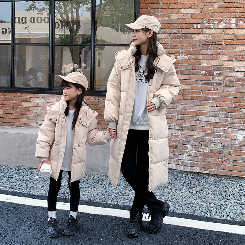 儿童羽绒棉服女童2025新款中大童秋冬季外套厚亲子装冬装母女棉袄