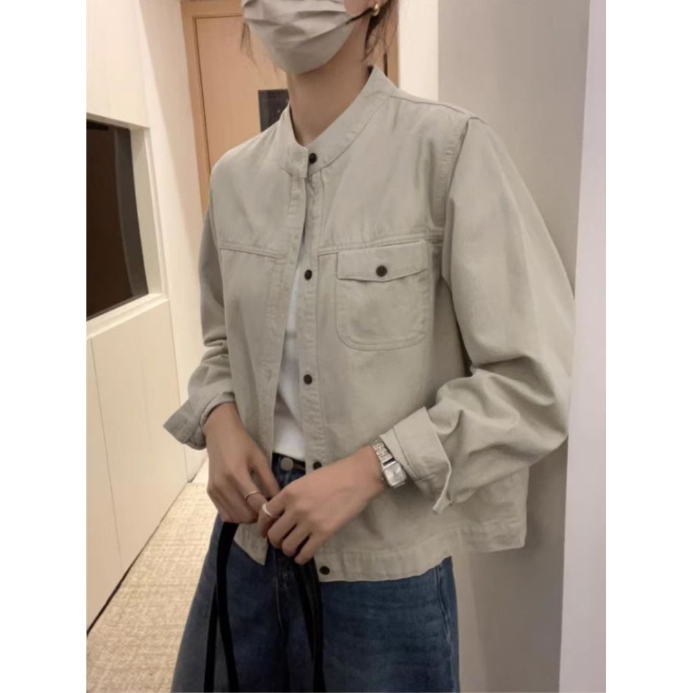 短款女士衬衫外套2025春秋季新款薄款潮休闲小个子上衣女长袖正肩