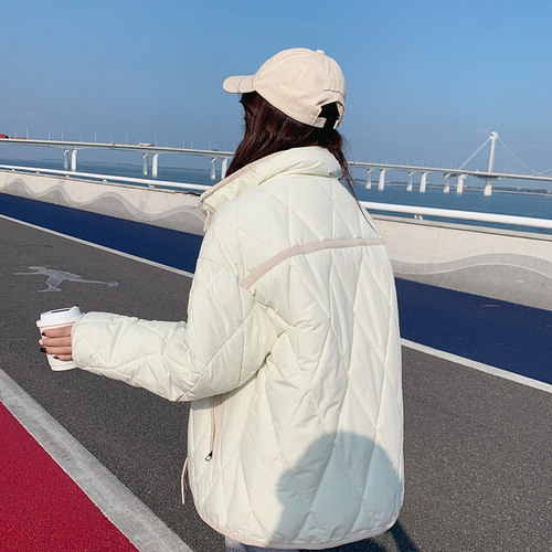 和锋金羽短款菱格秋冬棉服外套