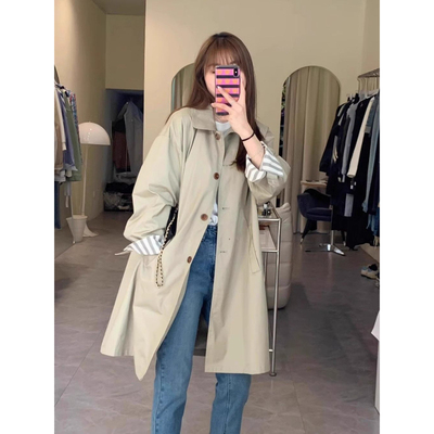 女士休闲风衣2025新款今年流行爆款春秋季中长款外套女小个子薄款