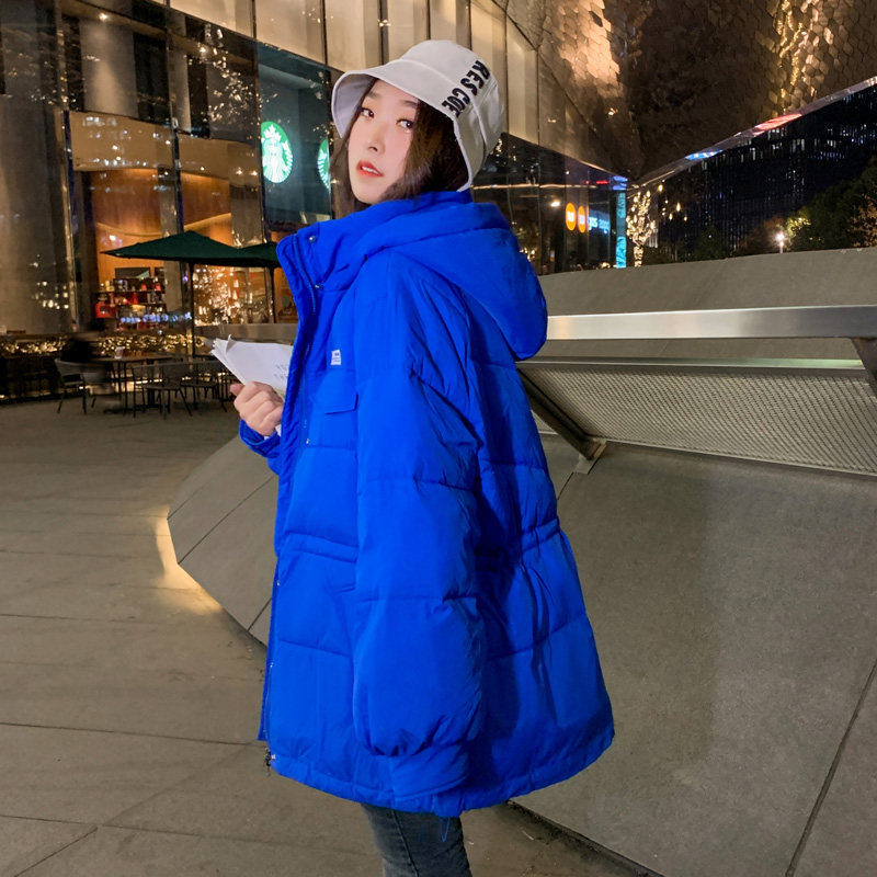 克莱因蓝羽绒棉衣棉服女韩版宽松冬季外套小个子棉袄2021年新款潮