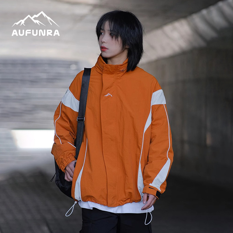 AUFUNRA日系机能户外拼色工装夹克春款休闲冲锋衣防风防水外套潮