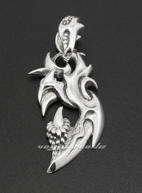 朋克风纯银饰品龙爪吊坠包邮