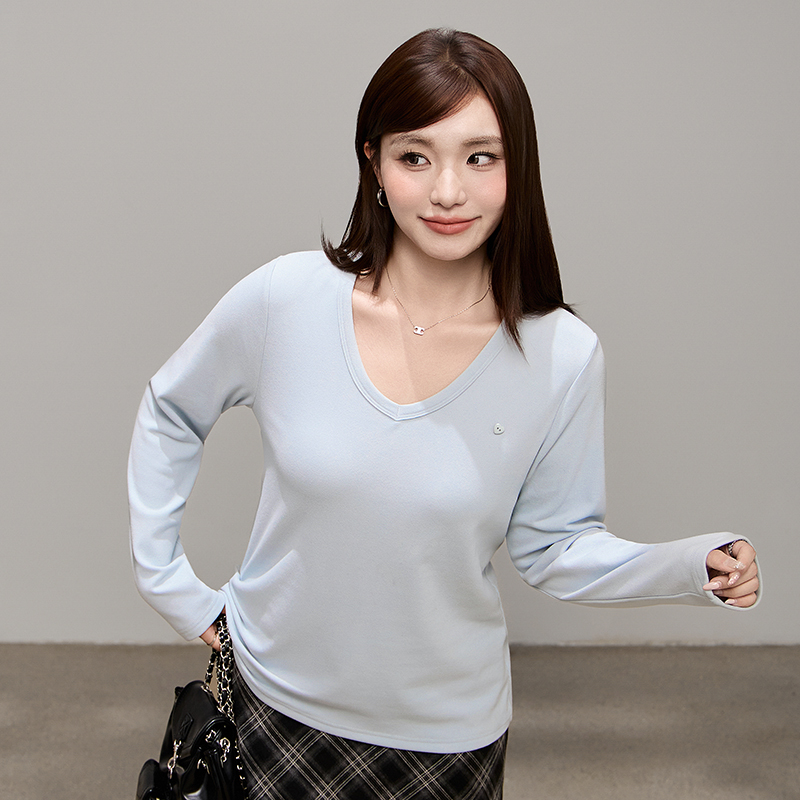 胖mm德绒长袖T恤大码内搭