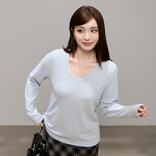 胖mm德绒长袖T恤大码内搭