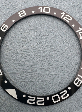 新款GMT黑灰色表圈水鬼陶瓷外圈圈口斜面圈口外径38mm*30.7mm