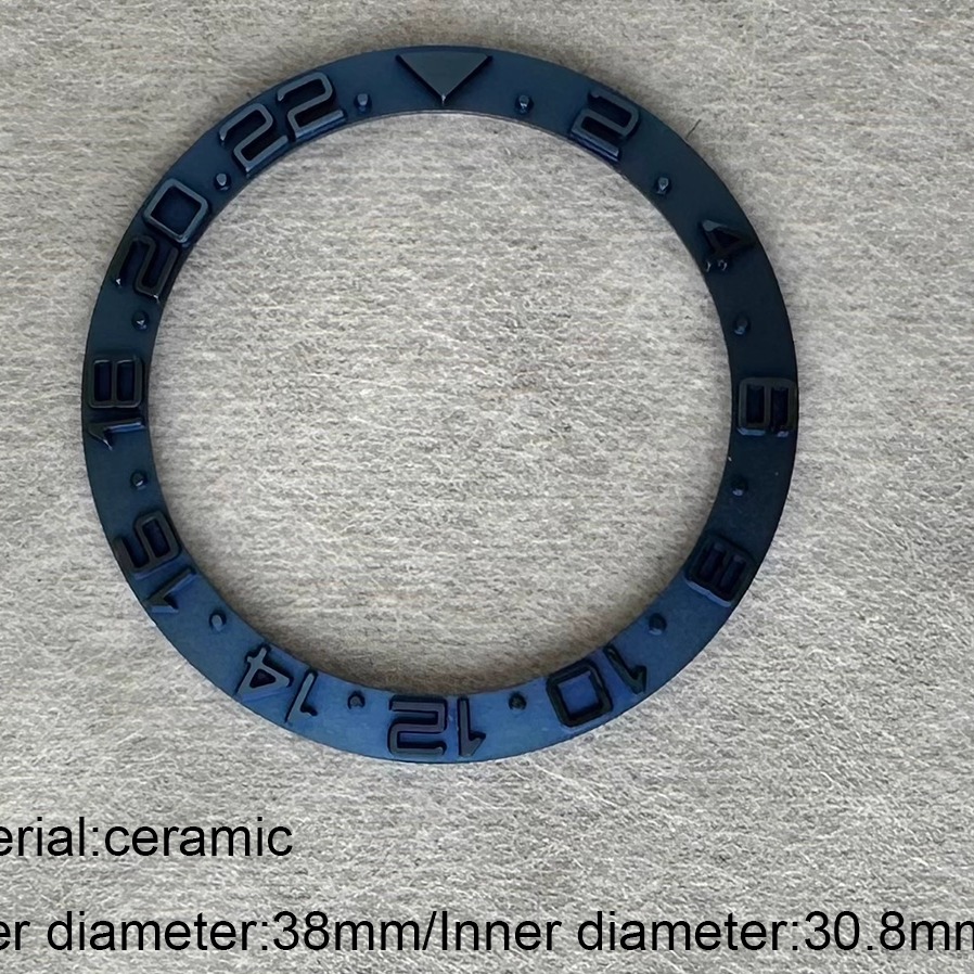 38mm陶瓷GMT凸 22字 斜面表圈手表代用配件