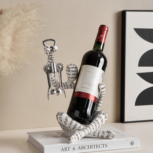 现代简约抽象艺术人红酒架摆件家用客厅酒柜装饰品葡萄酒架托斜放