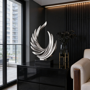 现代简约金属抽象艺术摆件客厅装饰品创意设计感雕塑
