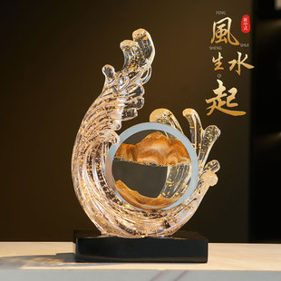 饰品2025新款 风生水起流沙画客厅摆件轻奢高档电视柜酒柜办公室装
