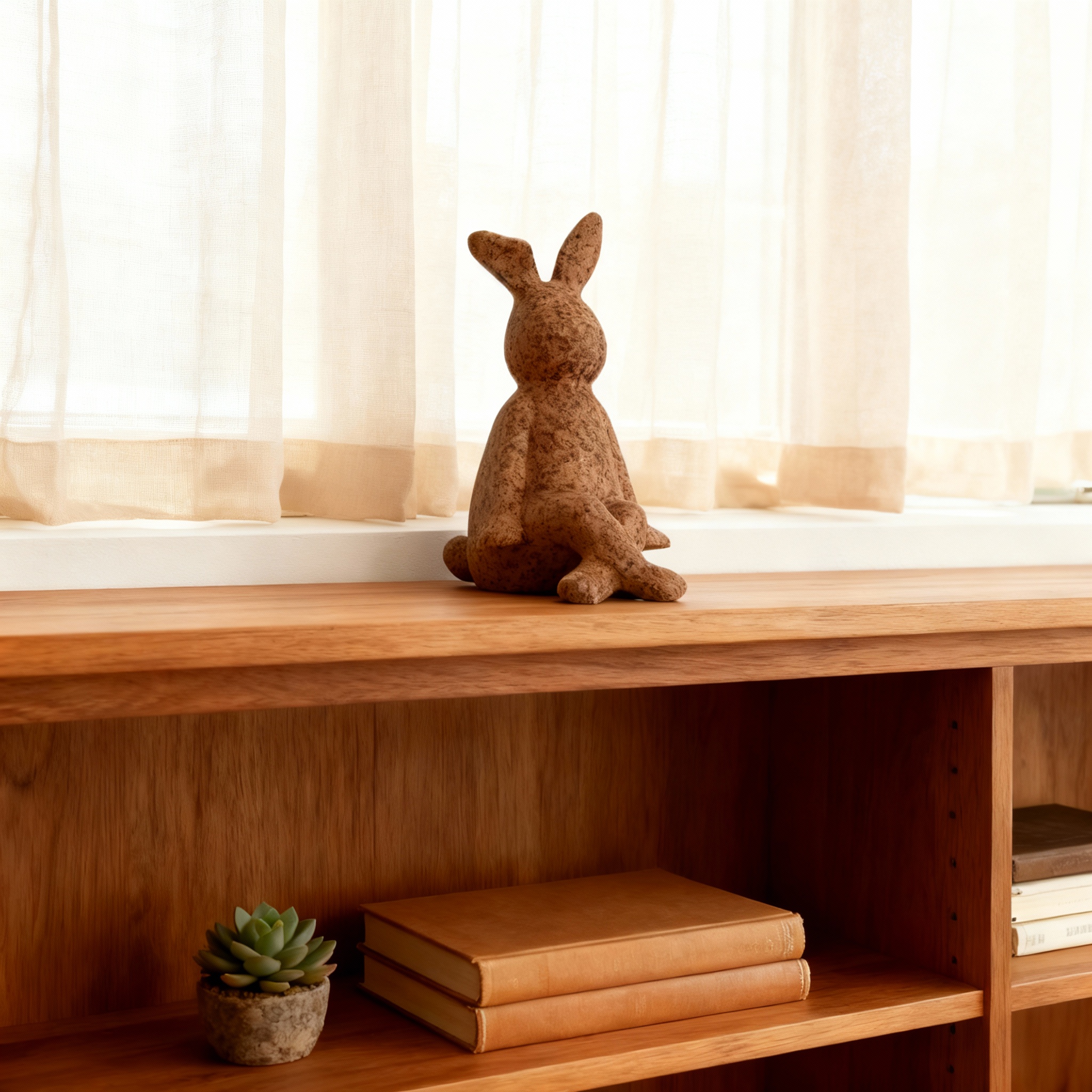 手工毛绒兔子桌面摆件