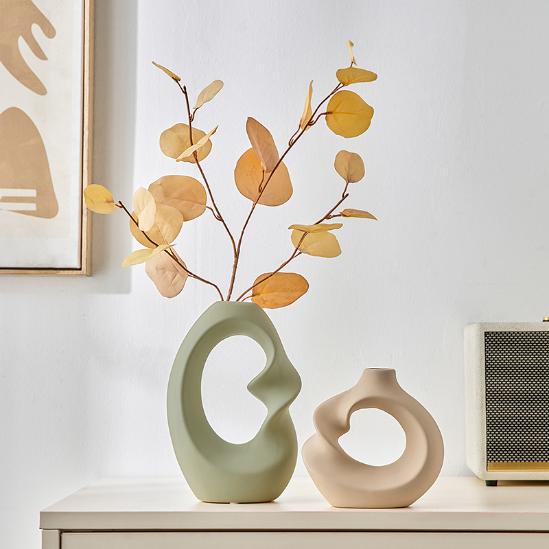 简约陶瓷花瓶摆件客厅插干