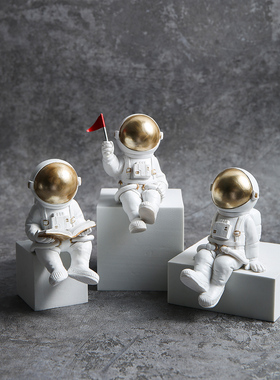 北欧创意宇航员摆件客厅电视柜酒柜书架装饰品男生房间床头柜布置