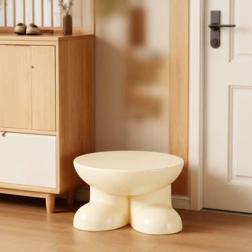 现代简约圆形换鞋凳大容量收纳凳