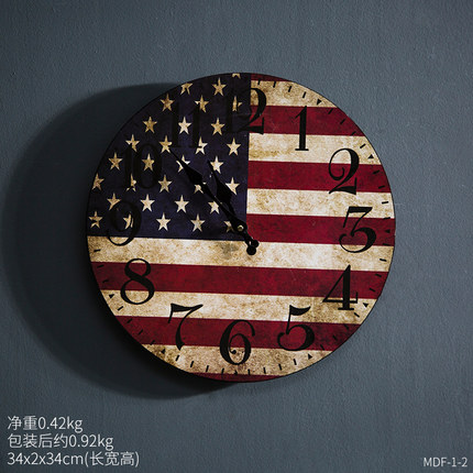 创意复古工业风挂钟餐厅酒吧墙壁墙面装饰品房间客厅墙上挂件墙饰