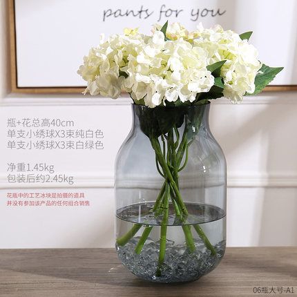 现代简约卫生间玄关餐厅餐桌插花干花装饰品摆件透明玻璃花瓶摆设