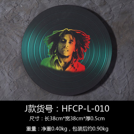 个性KTV墙饰装饰品创意酒吧咖啡厅黑胶唱片木板壁挂墙面复古挂件
