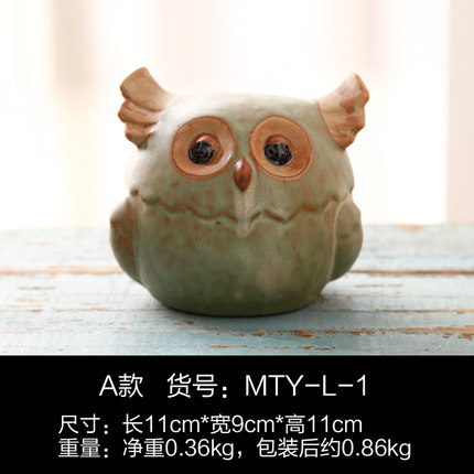 美式乡村复古创意陶瓷猫头鹰桌面隔板装饰摆件家居饰品客厅工艺品
