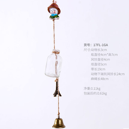 创意个性田园小鸟风铃挂饰女生卧室门饰窗户阳台装饰品儿童房挂件