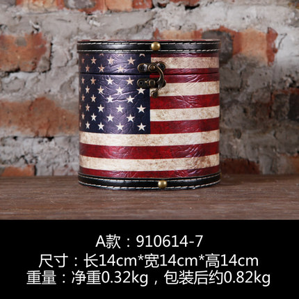 创意复古家居纸巾盒摆件实用软装饰品咖啡厅餐厅皮革抽纸盒工艺品