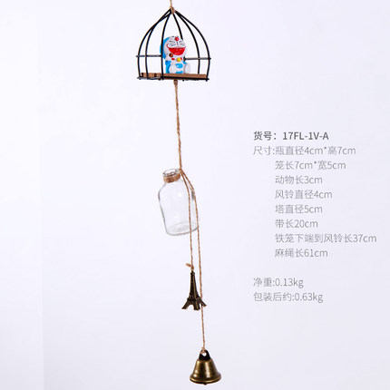 创意个性田园小鸟风铃挂饰女生卧室门饰窗户阳台装饰品儿童房挂件