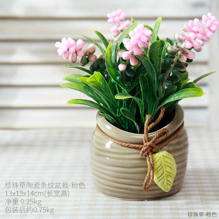 田园植物书桌宿舍寝室小盆景装饰品摆件窗台卫生间仿真绿植盆栽