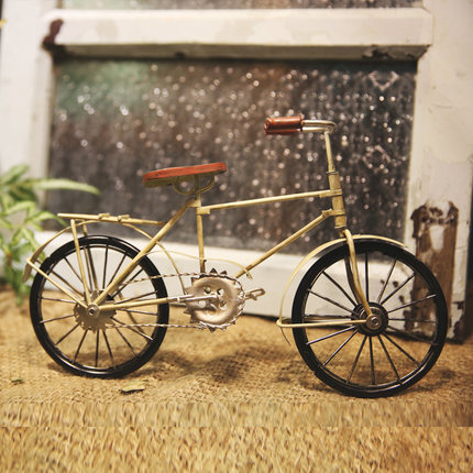 复古铁艺自行车模型装饰品摆件创意书桌书架儿童房摆设手工工艺品