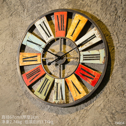 复古北欧个性壁挂客厅卧室创意挂钟酒吧服装店奶茶店墙上时钟挂件