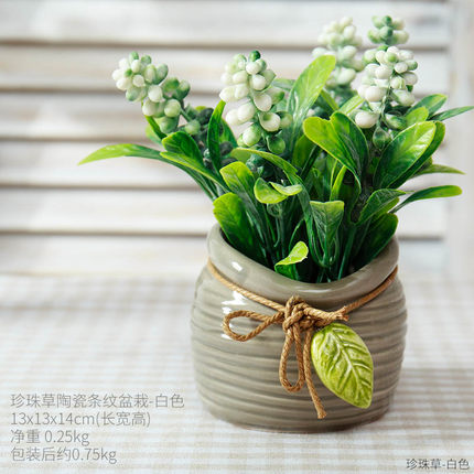 田园植物书桌宿舍寝室小盆景装饰品摆件窗台卫生间仿真绿植盆栽
