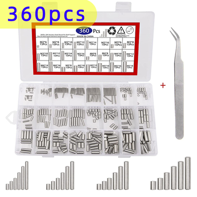 360pcs不锈钢圆柱销定位销M2-M5