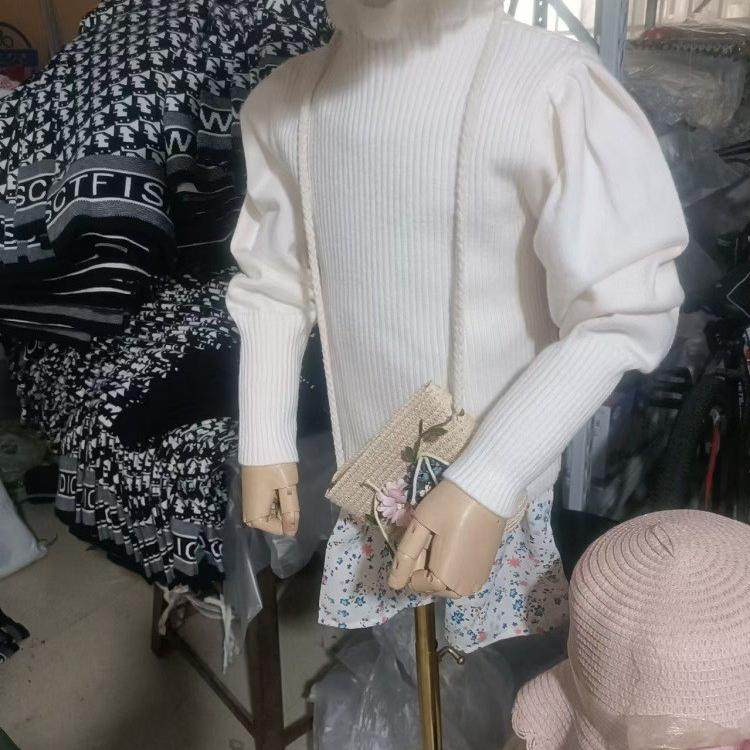 女童针织打底套头毛衣春秋上衣泡毛衣/针织衫