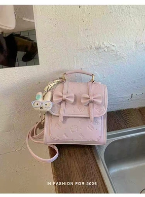 2026新款时尚潮流百搭甜美学院风双肩背包可爱蝴蝶单肩斜挎包1352