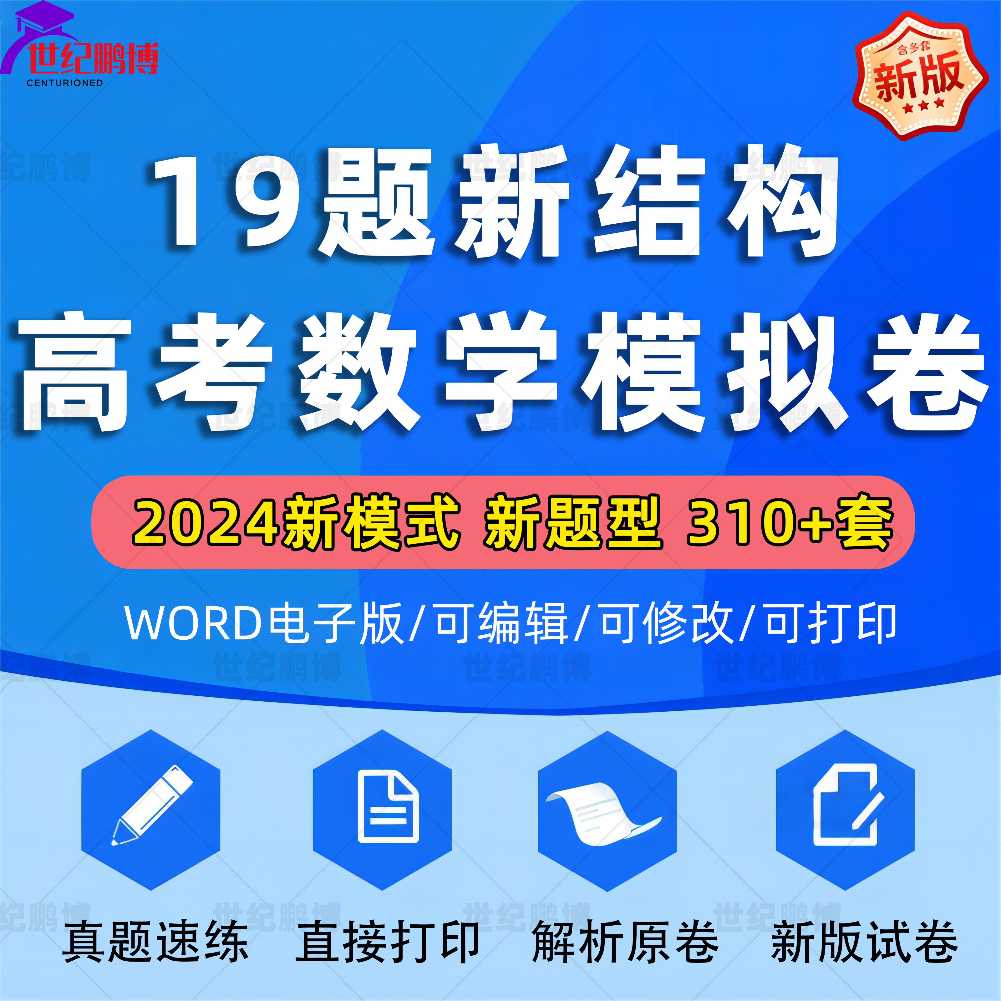 2024年九省联考高考数学模拟卷考前模拟能力提升19题新题型结构改革真题试卷310题PDF版电子版资料下单自动发货