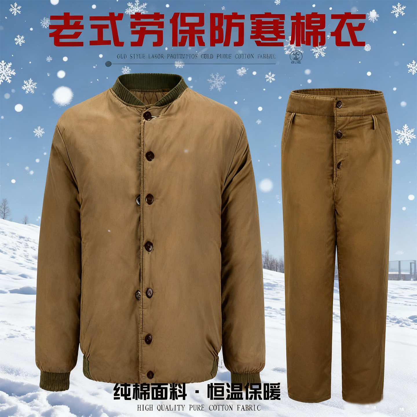劳保棉袄加厚防寒棉服套装