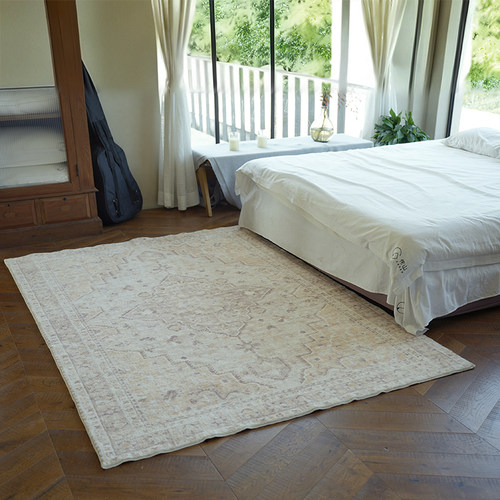 柔软浅色系仿羊绒地毯客厅简约