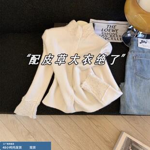 半高领针织开衫外套女冬装义乌大朗毛衣广州十三行巨好看短款上衣