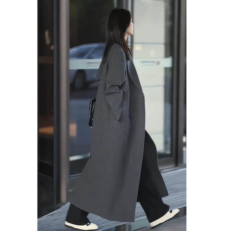 灰色高级感毛呢外套女2025冬季新款呢子大衣赫本风气质超长款显瘦,运动/瑜伽/健身/球迷用品,广场舞套装,淘宝优惠券,粉丝福利购,淘宝优惠卷