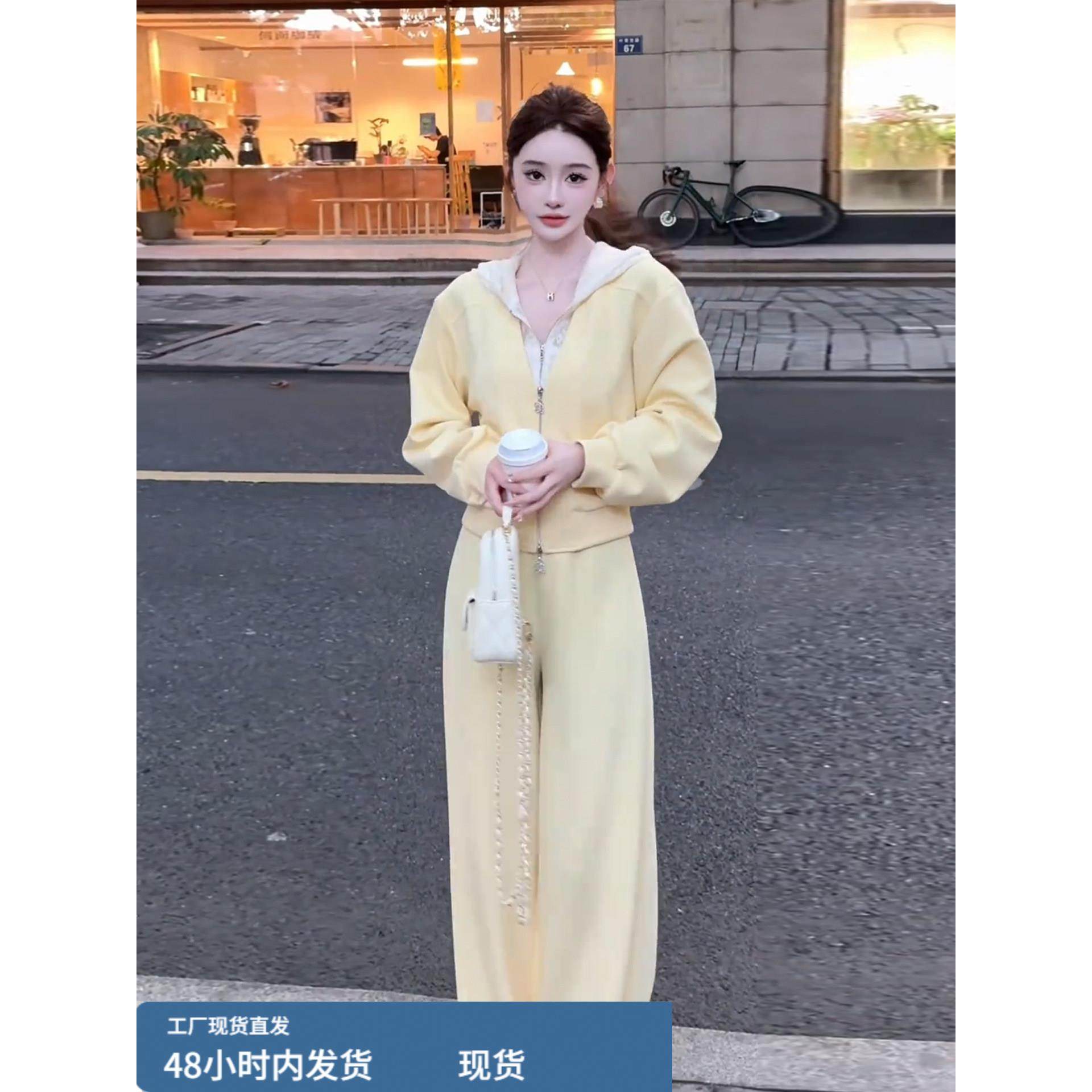 巨好看的早秋套装2025新款盐系减龄运动休闲超火卫衣阔腿裤两件套,孕妇装/孕产妇用品/营养,套装,淘宝优惠券,粉丝福利购,淘宝优惠卷