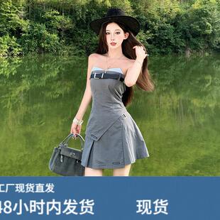 古早风休闲辣妹甜酷上衣配短裙两件套女夏季2026新款时尚洋气套装